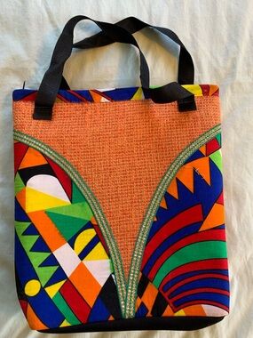 Purse/Tote Bag in multicolor Geometric design